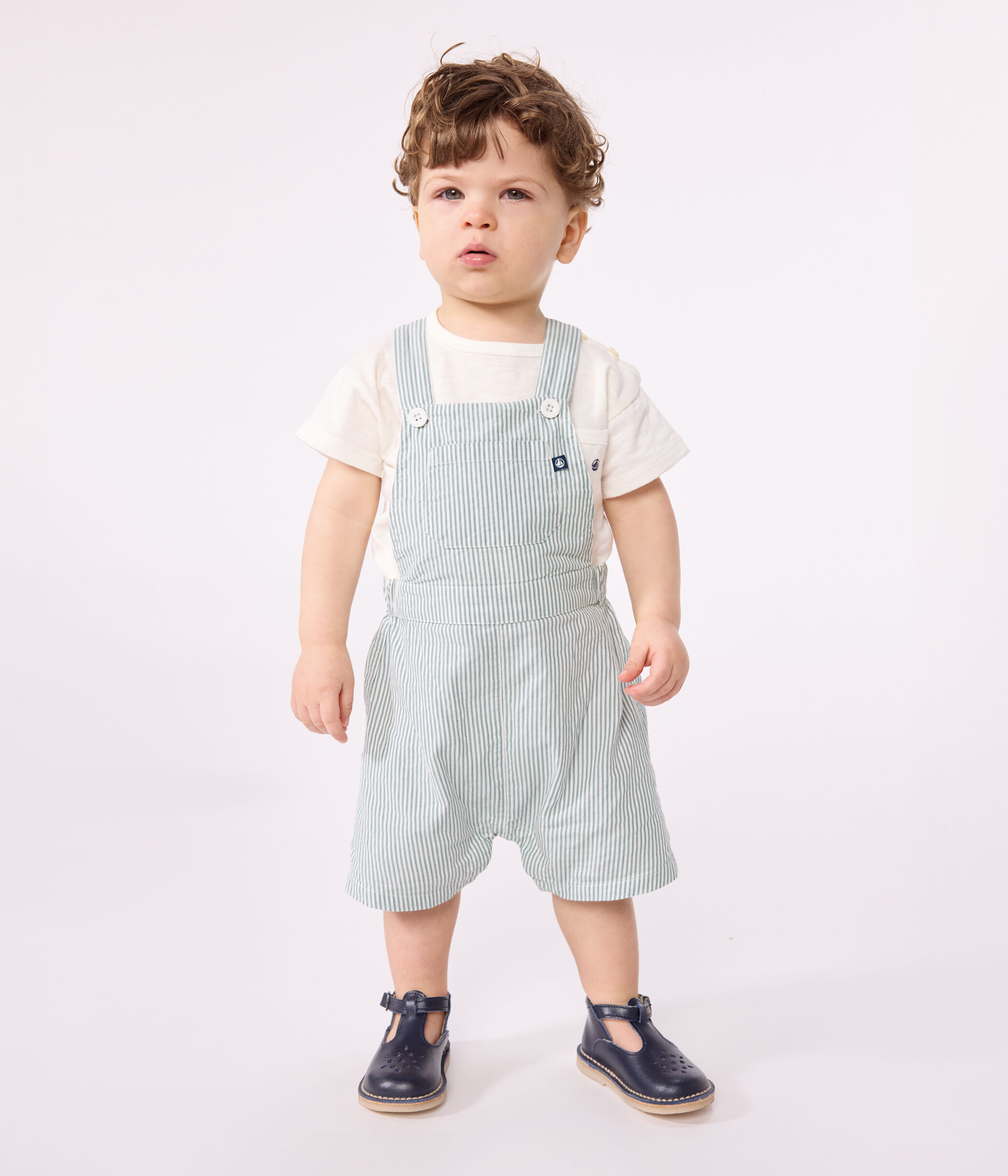Salopette Courte Petit Bateau Bébé Garçon - 100% Coton | Style Oeko-Tex