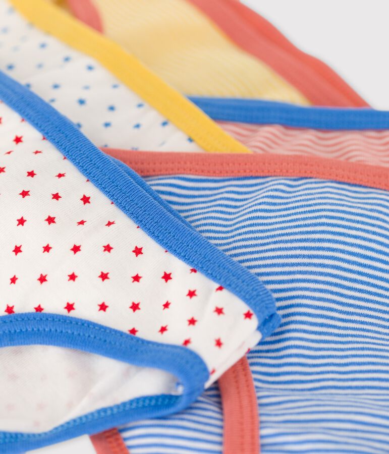 Lot de 5 culottes milleraies petite fille en coton biologique multicouleur