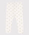 Legging bébé en coton imprimé fleuri blanc MARSHMALLOW/gris GRIS