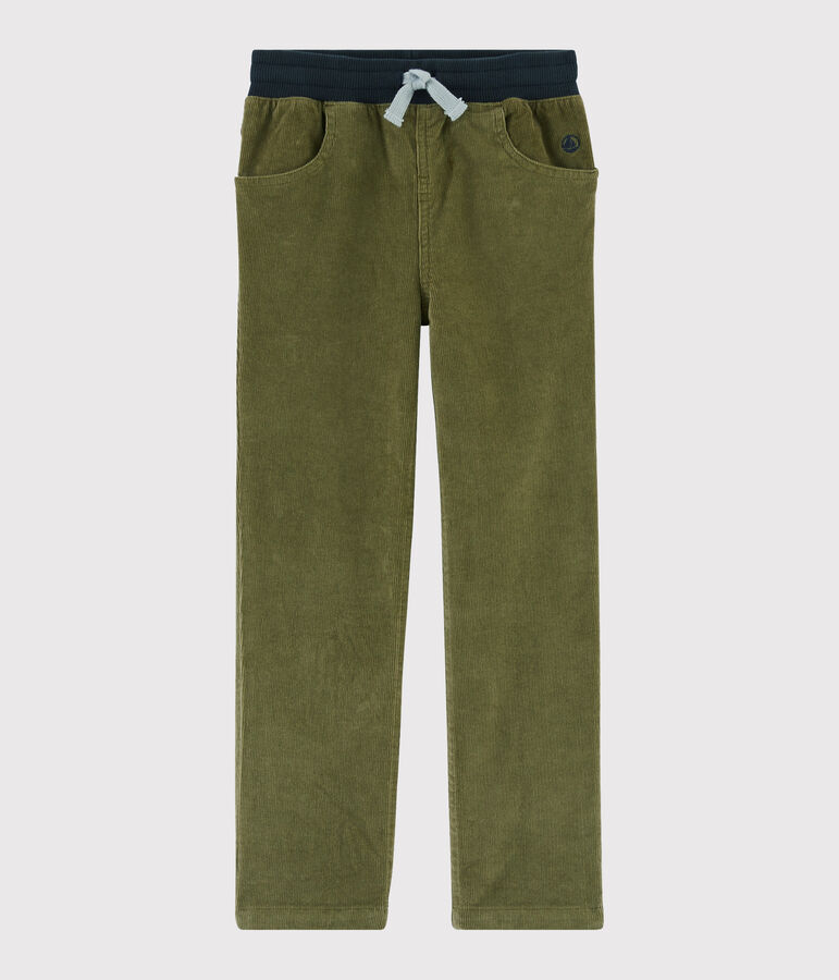 Pantalon en velours enfant gar&ccedil;on vert