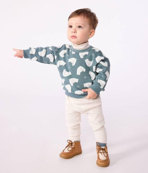 Sweatshirt b&eacute;b&eacute; en coton imprim&eacute; ours gris/multicouleur