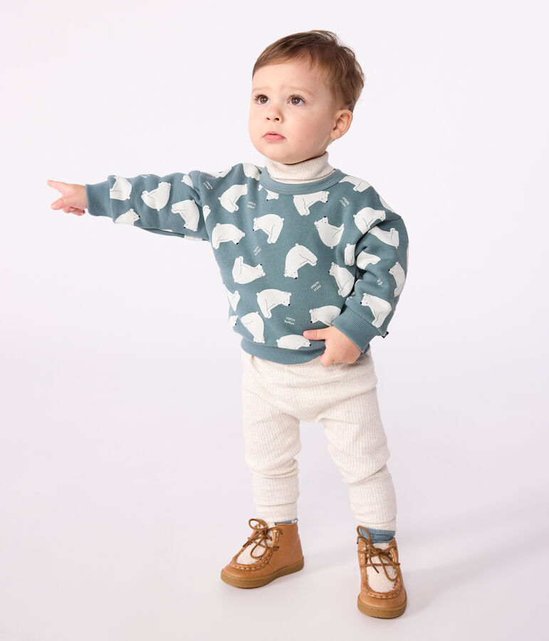 Sweatshirt b&eacute;b&eacute; en coton imprim&eacute; ours gris GOBELIN/ MULTICO