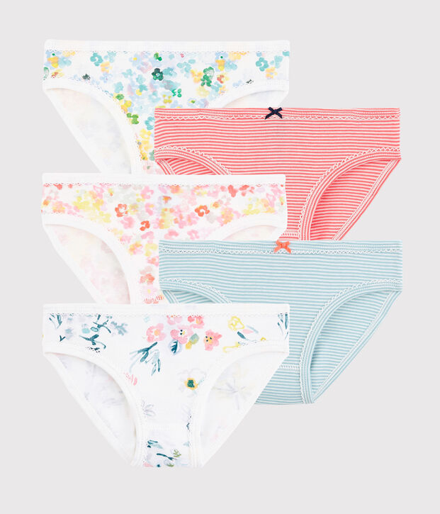 Lot de 5 culottes &agrave; fleurs petite fille multicouleur