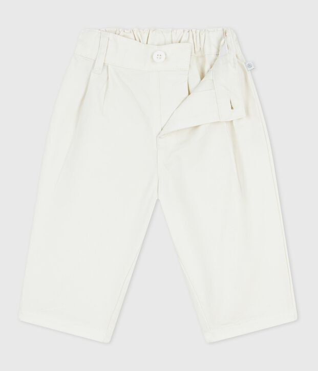 Pantalon b&eacute;b&eacute; en serge uni blanc