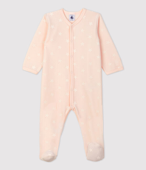 Dors-bien bébé en velours. rose FLEUR/gris ECUME
