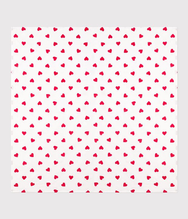 Lange b&eacute;b&eacute; en coton imprim&eacute; c&oelig;ur rouge blanc/rouge