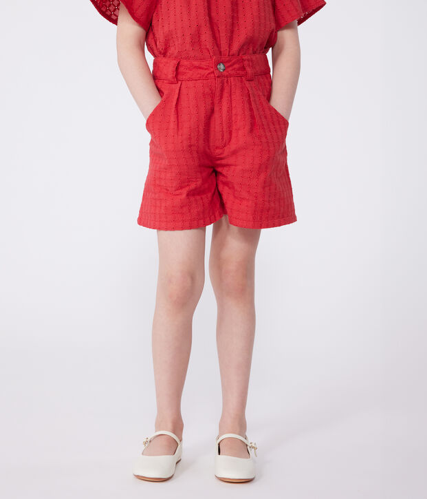 Short enfant en coton rouge