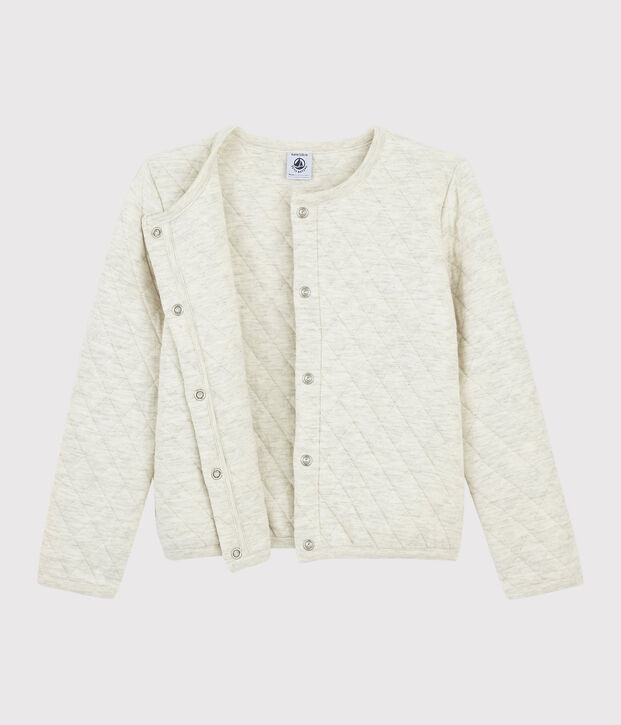 Cardigan en tubique enfant Fille beige chin&eacute;