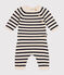 Ensemble en tricot laine et coton rayure marinière bébé blanc AVALANCHE/bleu SMOKING