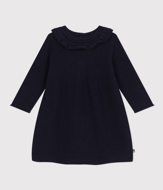 Robe manches longues en tricot bébé bleu SMOKING