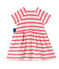 Robe bébé fille rayée blanc LAIT/rose PEONY