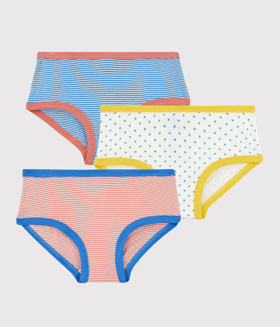 Lot de 3 culottes petite fille milleraies en coton biologique variante 1