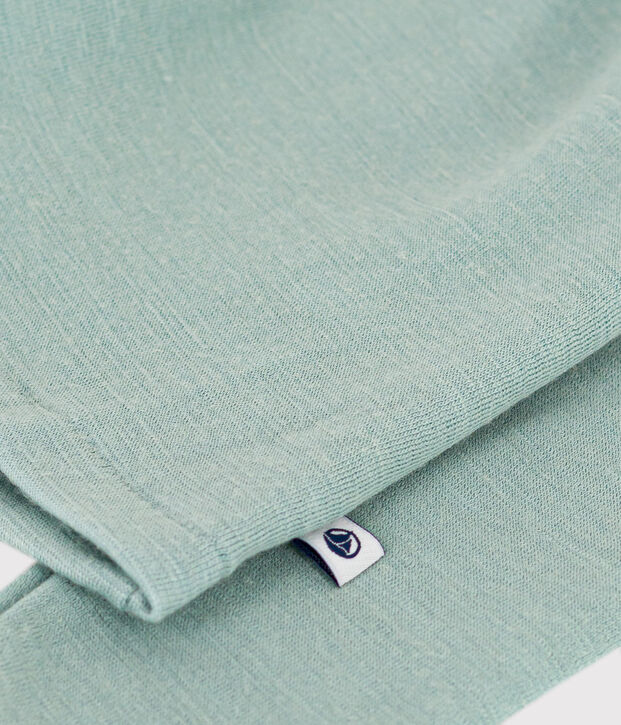 Tee shirt manches longues petite fille/petit gar&ccedil;on en laine et coton vert