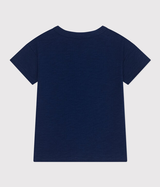 Tee-shirt en jersey flamm&eacute; enfant gar&ccedil;on bleu