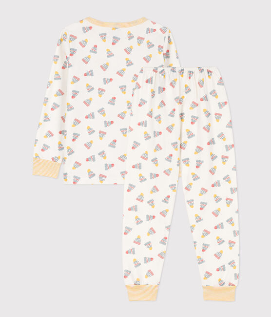 Pyjama imprimé bonnet en molleton blanc MARSHMALLOW/blanc MULTICO