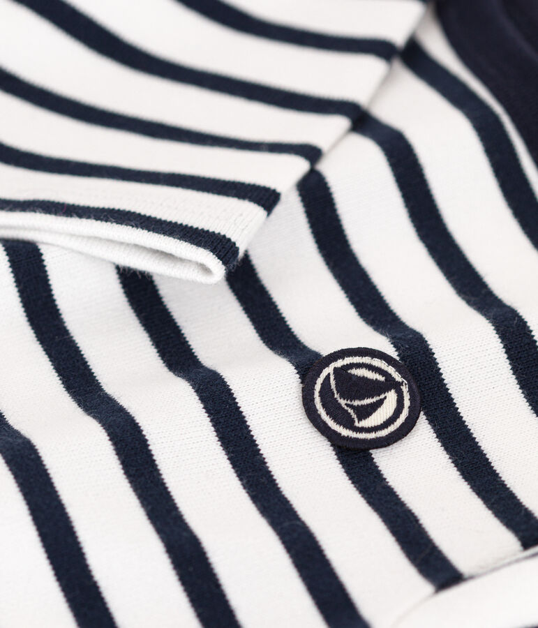 Marini&egrave;re en coton enfant fille / gar&ccedil;on blanc MARSHMALLOW/bleu SMOKING