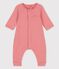 Combinaison longue unie en tubique bio bébé rose PAPAYE