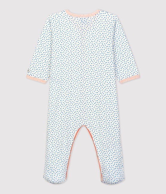 Dors-bien bébé en coton biologique blanc MARSHMALLOW/bleu BRASIER