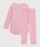 Chemise de nuit et legging enfant en velours &agrave; fleurs rose/multicouleur