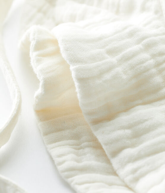 Capeline bébé en coton biologique blanc MARSHMALLOW