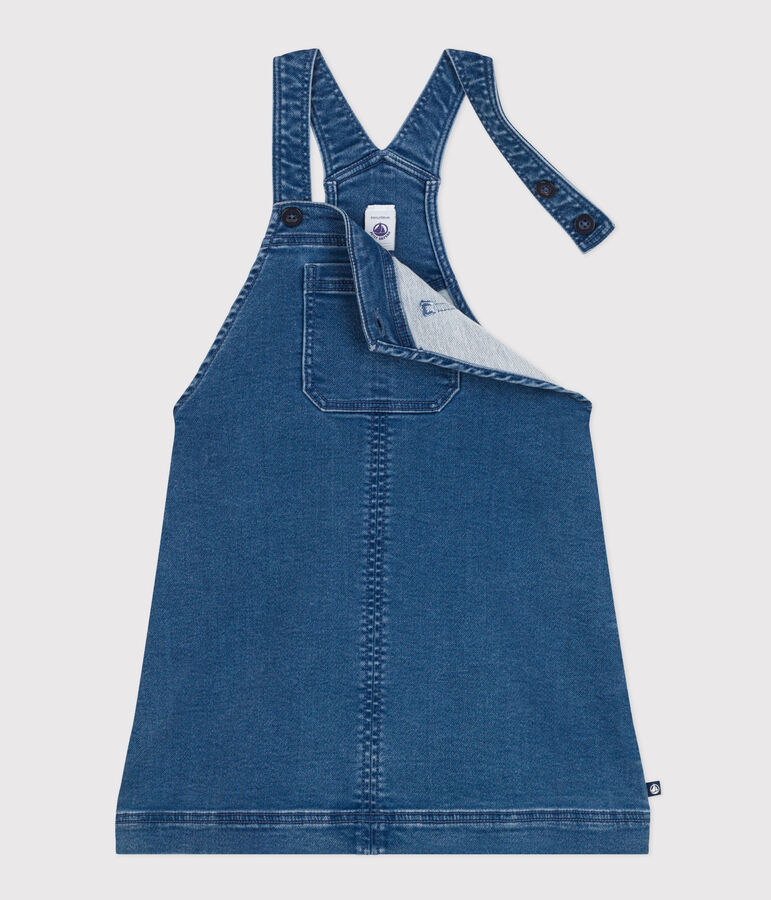 Robe salopette en denim effet molleton enfant fille bleu BLEU DELAVE