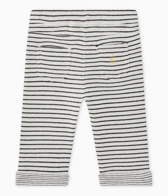 Pantalon bébé garçon rayé blanc MARSHMALLOW/noir CITY