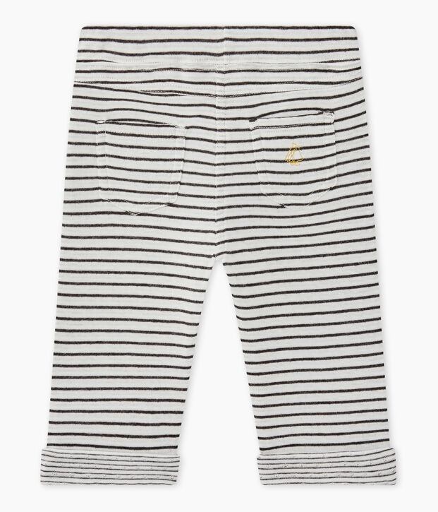Pantalon b&eacute;b&eacute; gar&ccedil;on ray&eacute; blanc/gris
