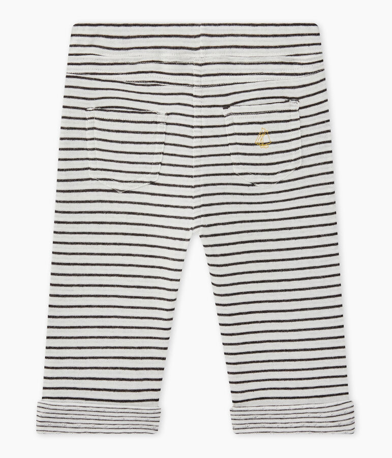 Pantalon b&eacute;b&eacute; gar&ccedil;on ray&eacute; blanc MARSHMALLOW/noir CITY
