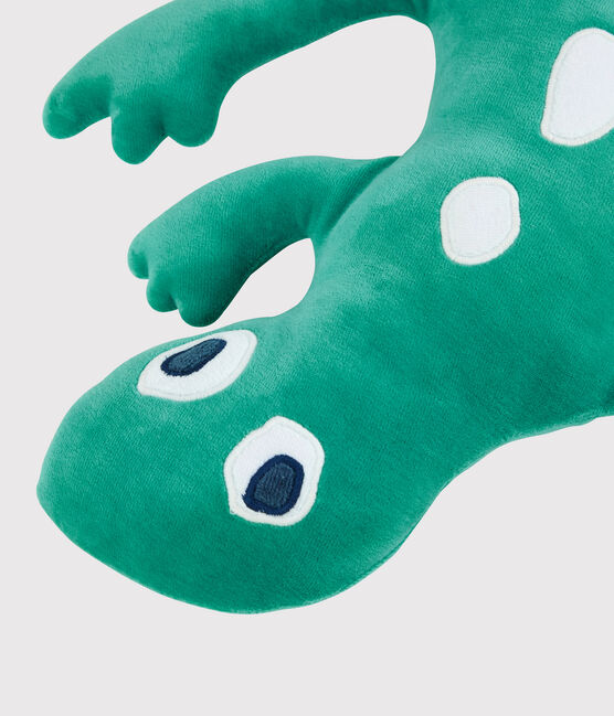 Coussin lézard en velours vert GAZON