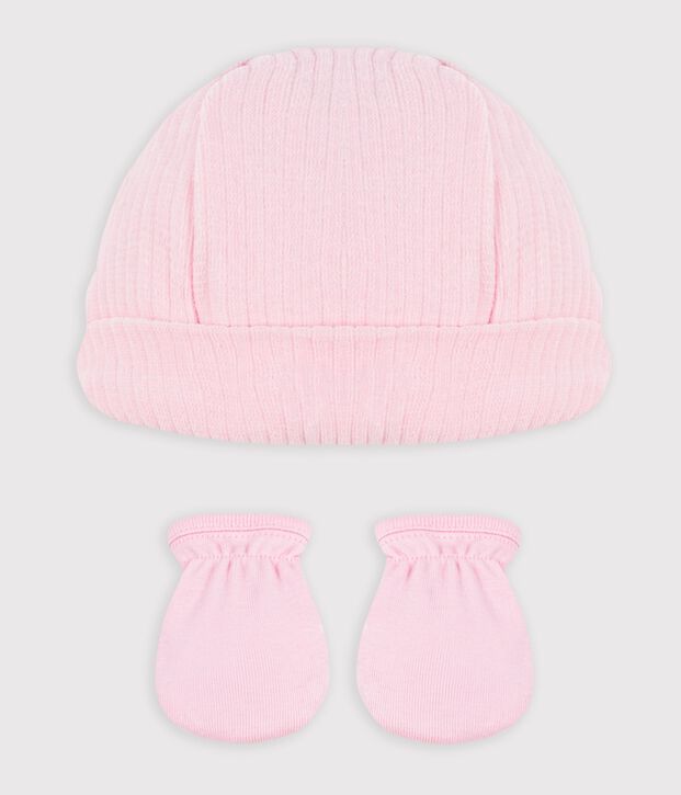 Lot de bonnet et moufles b&eacute;b&eacute; en coton multicouleur