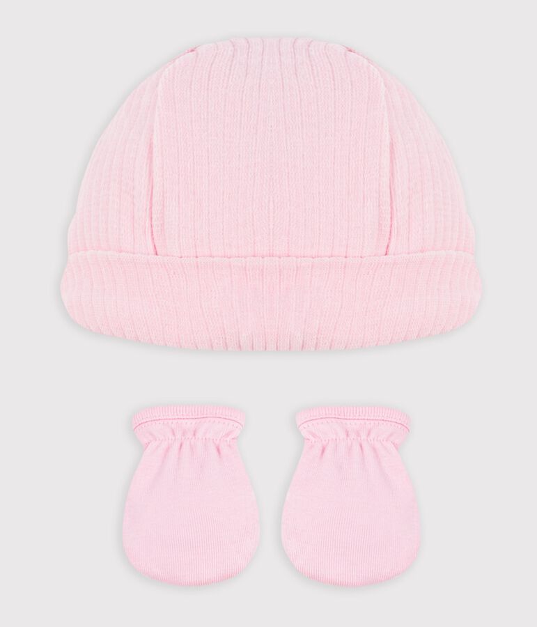 Lot de bonnet et moufles b&eacute;b&eacute; en coton variante 1