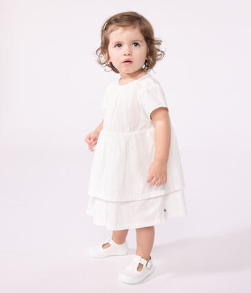 Robe cérémonie bébé en coton léger, manches courtes