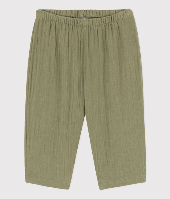 Pantalon bébé en gaze de coton vert MARECAGE