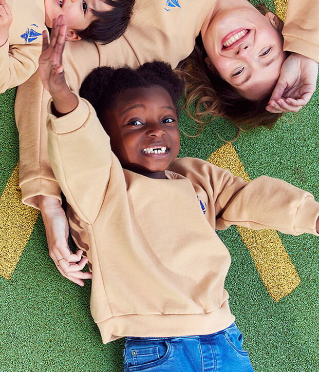 Sweatshirt en molleton enfant fille / gar&ccedil;on beige