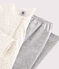 Chemise de nuit étoilée avec legging petite fille en tubique blanc MARSHMALLOW/gris ARGENT