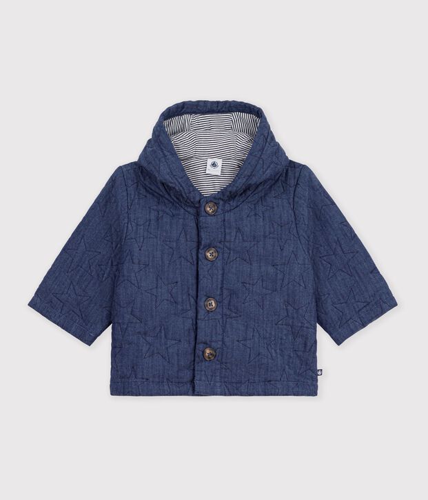 Veste b&eacute;b&eacute; en denim matelass&eacute; brod&eacute; &eacute;toiles bleu