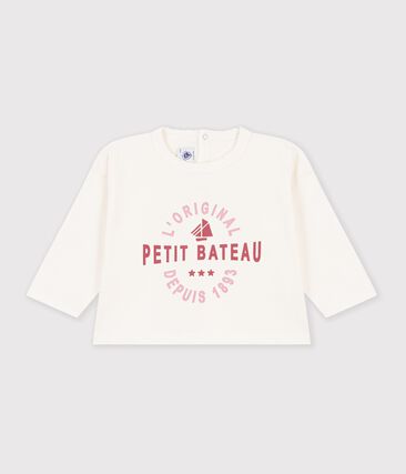 Tee-shirt bébé en coton manches longues uni à motif