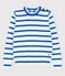 Pull marin en coton Femme blanc MARSHMALLOW/bleu DELFT