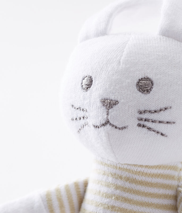 Doudou lapin hochet b&eacute;b&eacute; mixte gris/blanc