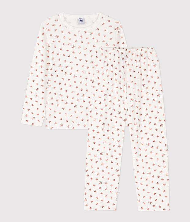 Pyjama renard en coton enfant blanc/multicouleur
