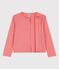 Cardigan en coton bio enfant fille rose PAPAYE