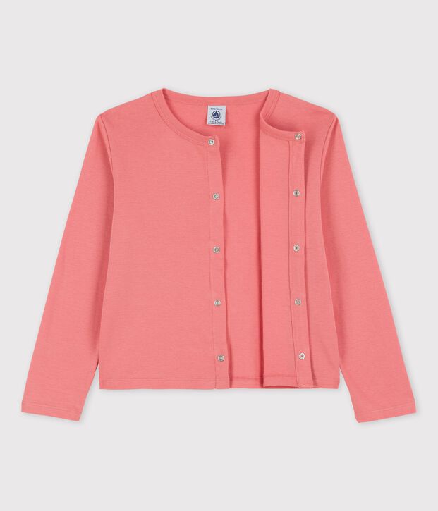 Cardigan en coton bio enfant fille rose