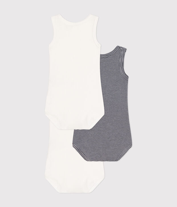 Lot de 3 bodies sans manches en coton b&eacute;b&eacute; multicouleur