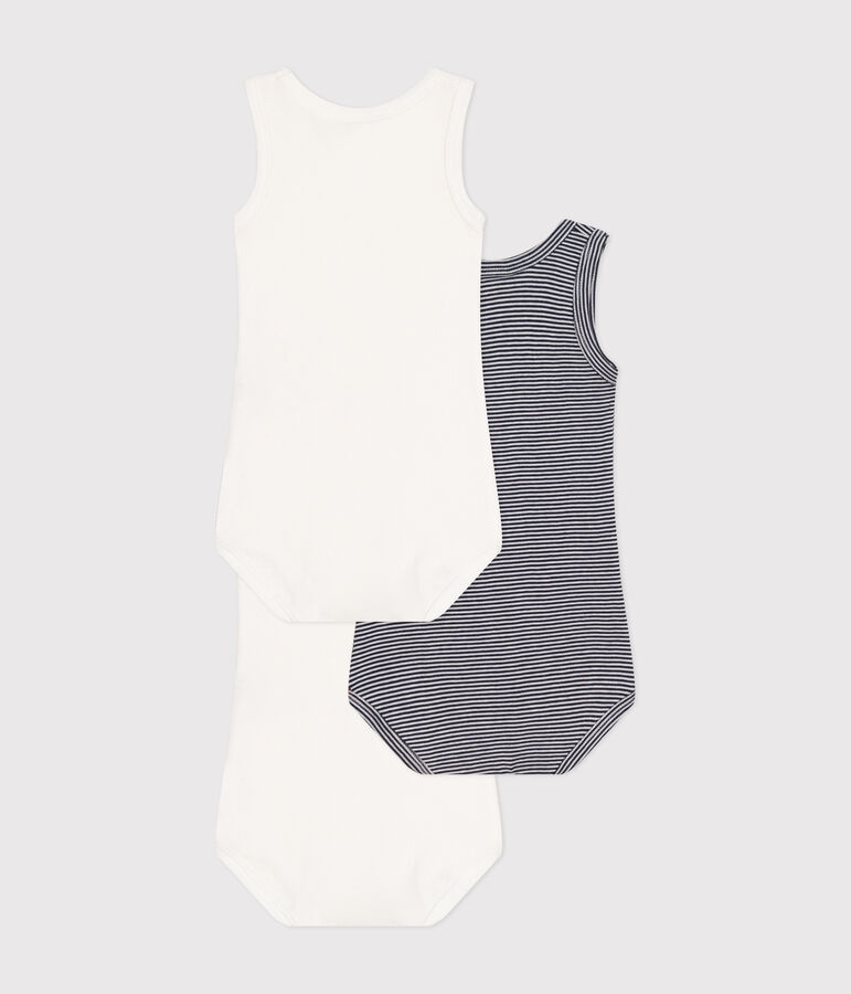 Lot de 3 bodies sans manches en coton b&eacute;b&eacute; multicouleur