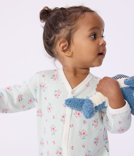 Pyjama bébé en coton imprimé fleuri blanc MARSHMALLOW/blanc MULTICO