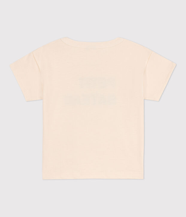 Tee-shirt manches courtes b&eacute;b&eacute; en jersey avec motif &eacute;cru