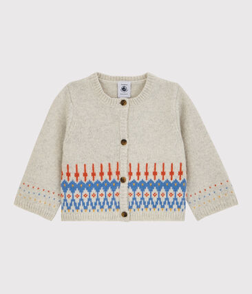 PETIT BATEAU - Cardigan jacquard bébé en tricot avec laine
