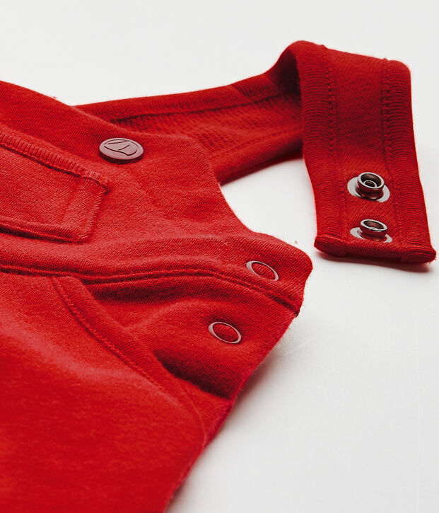 Salopette b&eacute;b&eacute; gar&ccedil;on en molleton rouge