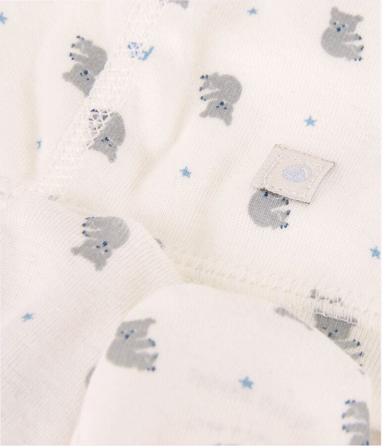 Lot bonnet naissance et moufles b&eacute;b&eacute; en coton biologique multicouleur