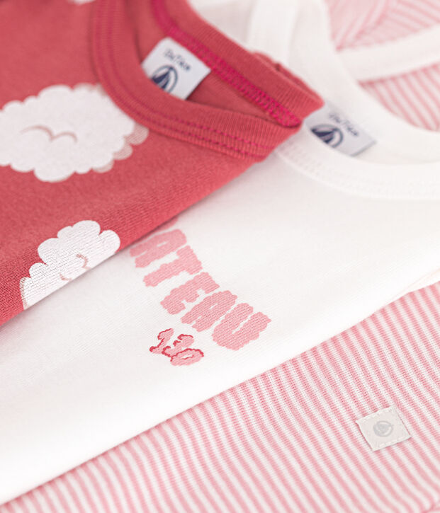 Lot de 3 bodies manches courtes en coton multicouleur